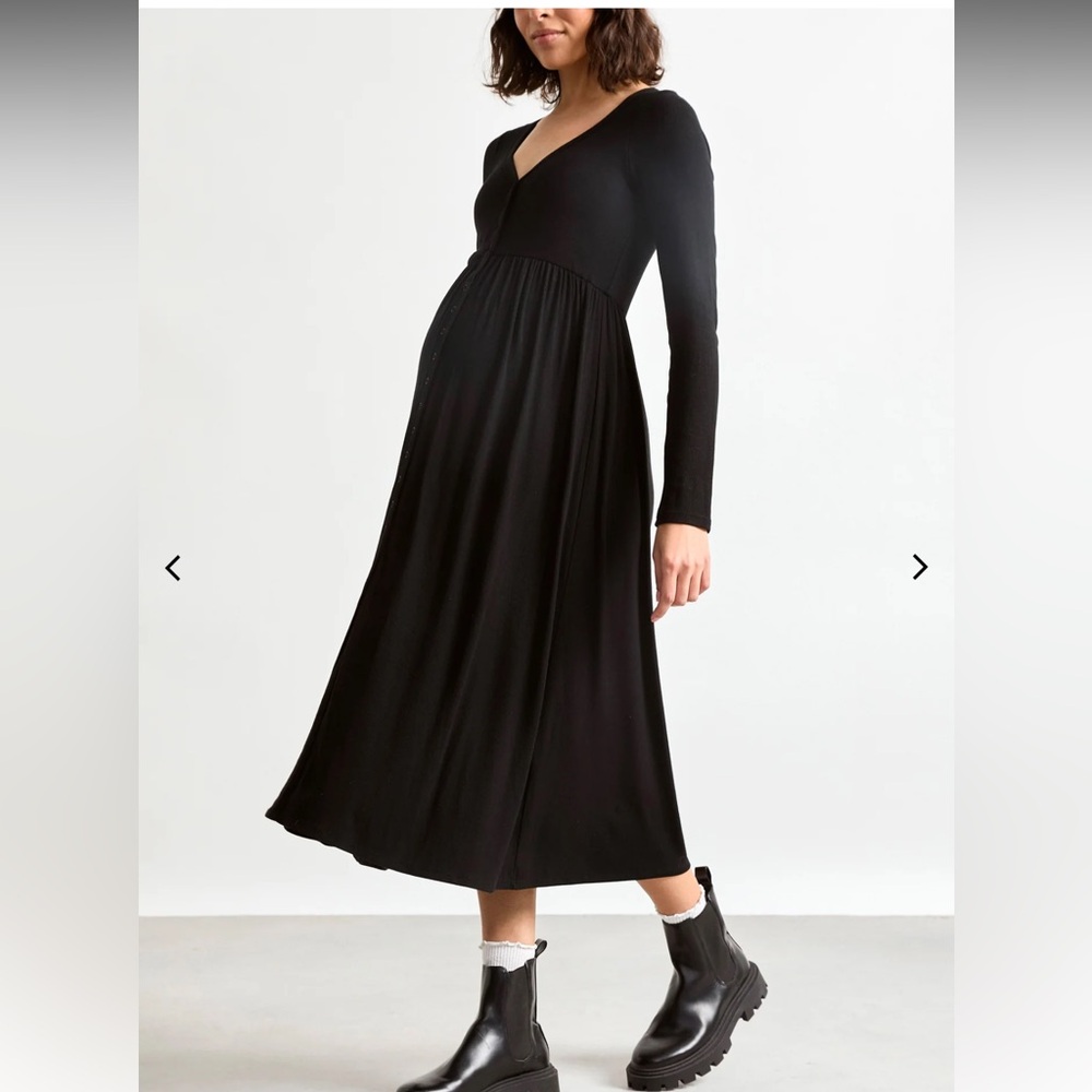 Hatch Black Long Sleeve Maternity Dress
